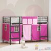 vidaXL Kiddos Loft Senge Ramme med Gardiner Svart og Rosa