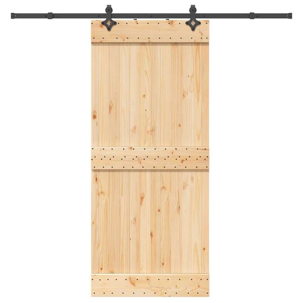 vidaXL Skyvedør med monteringstilbehør 90x210 cm heltre furu