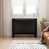 vidaXL Radiator Deksel Svart Eik 112 x 19 x 81,5 cm Konstruert tre