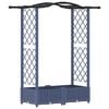 vidaXL Hevet Bed med Trellis og Tak Gr&aring; 124 x 40 x 123 cm PP