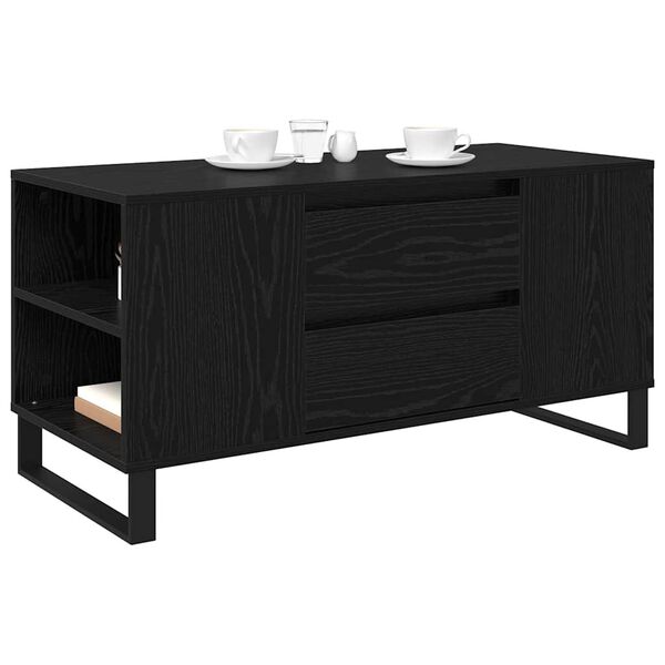 vidaXL Kaffebord Svart Eik 102 x 44,5 x 50 cm Konstruert tre