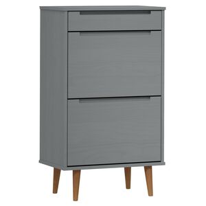 vidaXL Skoskap MOLDE gr&aring; 59,5x35x103 cm heltre furu