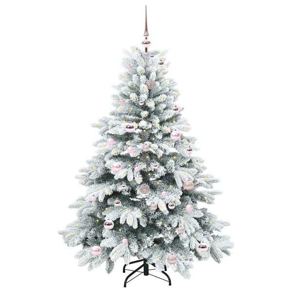 vidaXL Kunstig juletre med 150 LED med stativ Hvit 150 cm PE og PVC