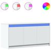 vidaXL TV-benk med LED hvit 100x34x50 cm konstruert tre