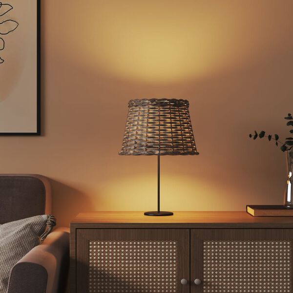 vidaXL Lampeskjerm brun Ø25x17 cm flettet