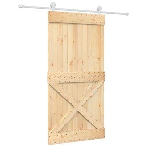 vidaXL Skyved&oslash;r Naturlig og Hvit 100 x 210 cm Massiv Furu Tre
