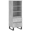 vidaXL Highboard betonggr&aring; 40x36x110 cm konstruert tre