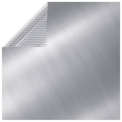 vidaXL Flytende rektangulær solarduk til basseng PE 10x5 m sølv