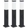vidaXL Pullertlamper med stikkontakt 3 stk 50 cm svart IP44