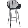 vidaXL Barstol 2 pcs Svart 55 x 52 x 92 cm Rattan og Jern