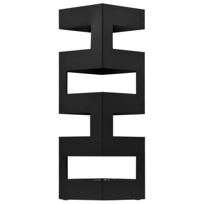 vidaXL Paraplystativ Tetris stål svart