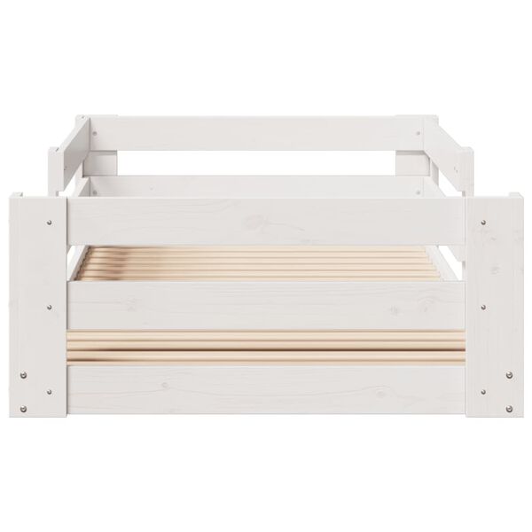 vidaXL Sengeramme uten madrass hvit 70x140 cm heltre furu