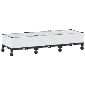 vidaXL Hagekrukke med hjul Hvit 120 x 40 x 33 cm PP