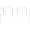 vidaXL Sengegavl i metall hvit 180 cm