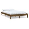 vidaXL Sengeramme honningbrun 135x190 cm heltre furu Double