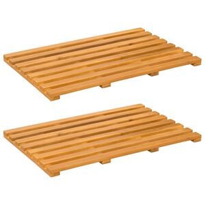 vidaXL Badematte 2 stk. Naturlig 56 x 37 cm Solid akasietre