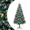 vidaXL Kunstig juletre med 300 LED gr&oslash;nn 210 cm PVC og St&aring;l og Plast