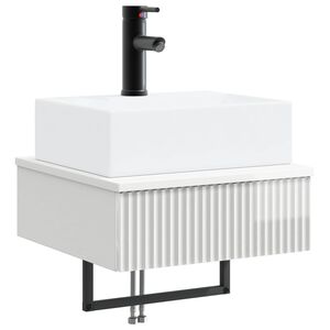 vidaXL Vegghengt vask H&oslash;gglans hvit 40 x 41 x 39 cm Konstruert tre