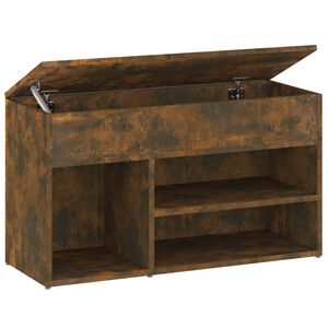 vidaXL Skobenk r&oslash;kt eik 80x30x45 cm konstruert tre