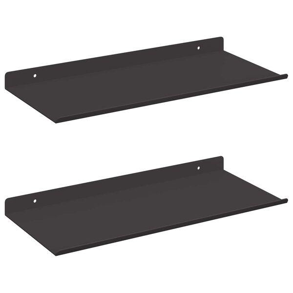 vidaXL Vegghylle med hylle Veggmontert 2 pcs Svart 40 x 17,5 x 2,5 cm