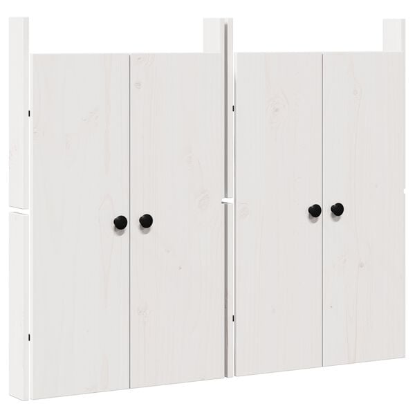 vidaXL Kj&oslash;kkend&oslash;r MEPPEL 2 pcs Hvit 50 x 9 x 82 cm Massivt furutre