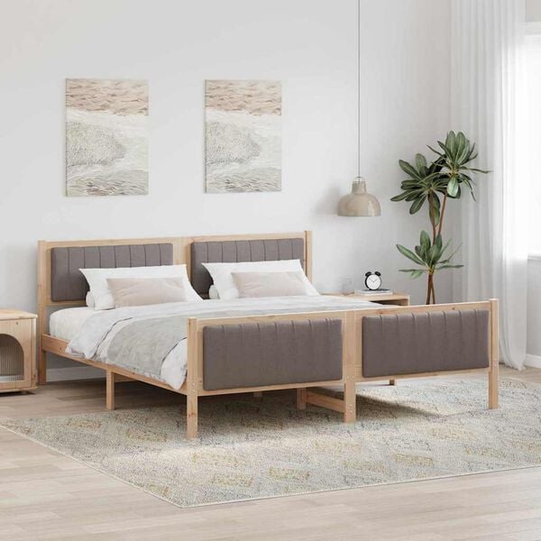 vidaXL Sengestamme Brun og taupe 180 x 200 cm Heltre furu