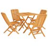 vidaXL Hagespisegruppe 5 deler heltre teak
