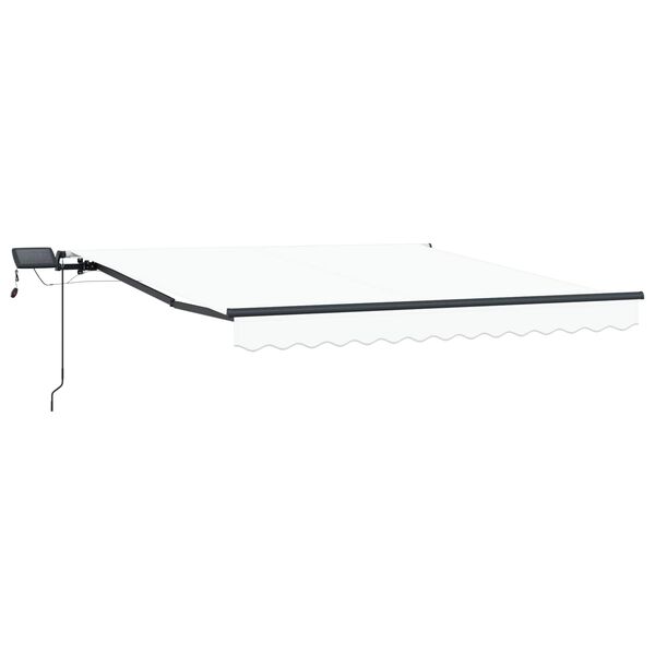 vidaXL Innvendbar Markise med LED -stripelys Hvit 300 x 250 cm stoff