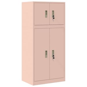 vidaXL Oppbevaringsskap 2 stk. Rosa 60 x 40 x 130 cm St&aring;l L&aring;sbar