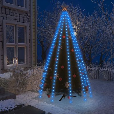 vidaXL Nettlys for jultre med 250 LED blå 250 cm
