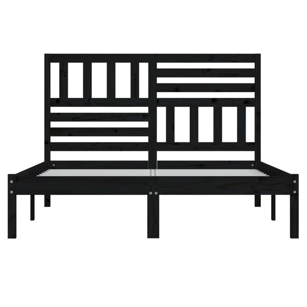 vidaXL Sengeramme svart heltre furu 140x190 cm