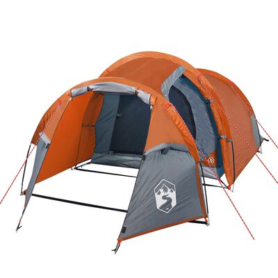 vidaXL Tunneltelt for camping 2 personer grå og oransje vanntett