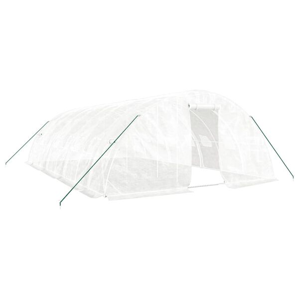 vidaXL Drivhus med st&aring;lramme hvit 40 m&sup2; 8x5x2,3 m