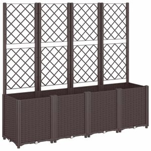 vidaXL Plantekasse med espalier brun 160x40x140 cm PP