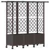 vidaXL Hevet Bed med Trellis og Tak Brun 163,5 x 40 x 142 cm PP