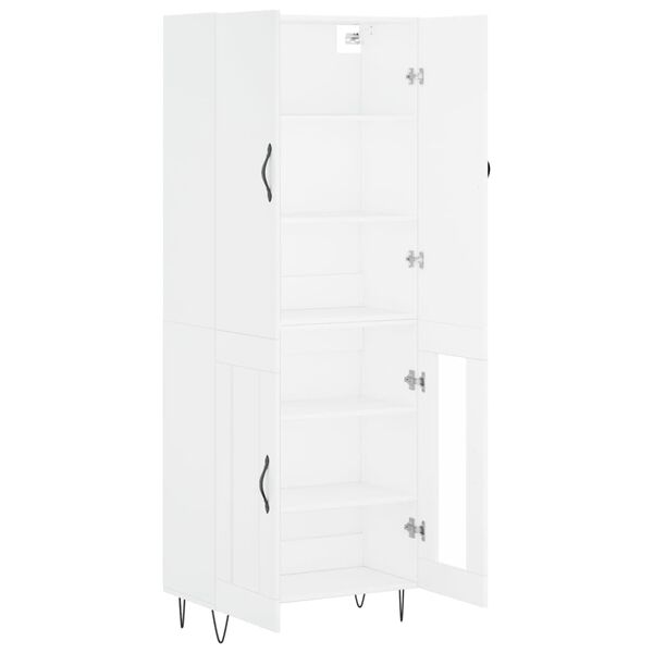 vidaXL Highboard hvit 69,5x34x180 cm konstruert tre