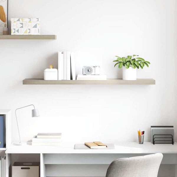 vidaXL Flytende vegghylle eik 120x23,5x3,8 cm MDF