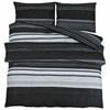 vidaXL 2 stk. 200 x 200 cm + 50 x 75 cm 100% Cotton Black Stripes