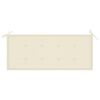 vidaXL Batavia benk med kremhvite pute 120 cm heltre teak
