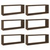 vidaXL Vegghyller kube 6 stk brun eik 60x15x23 cm konstruert tre