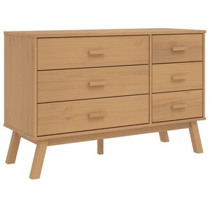 vidaXL Kommode OLDEN brun heltre furu