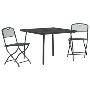 vidaXL Utem&oslash;belsett 3 pcs Antrasitt Jern og st&aring;l