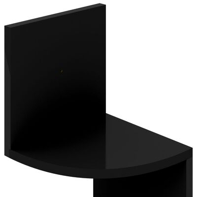 vidaXL Vegghjørnehylle høyglans svart 19x19x123 cm konstruert tre