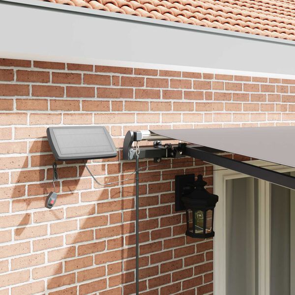 vidaXL Innvendbar Markise med LED -stripelys Lysegr&aring; 500 &times;300 cm stoff