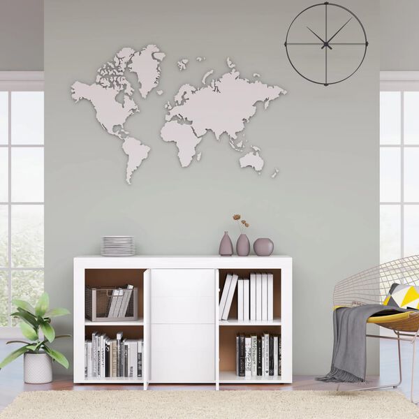 vidaXL Skjenk høyglans hvit 120x36x69 cm konstruert tre