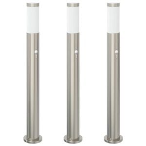vidaXL Pullertlys med sensor 3 stk 80 cm rustfritt st&aring;l IP44