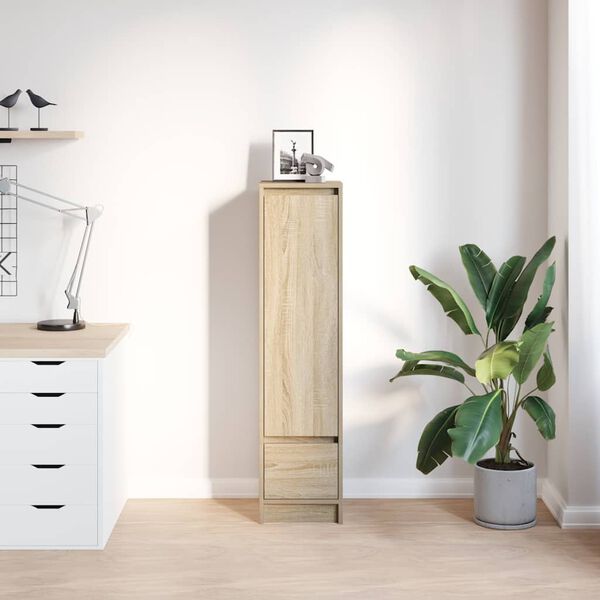 vidaXL Highboard sonoma eik 29,5x34x119,5 cm konstruert tre