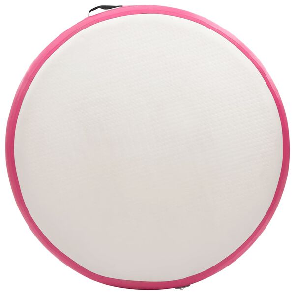 vidaXL Oppbl&aring;sbar gymnastikkmatte med pumpe 100x100x15 cm PVC rosa