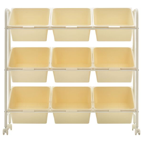 vidaXL Lekelagringsvogn 9 kurver hvit plast