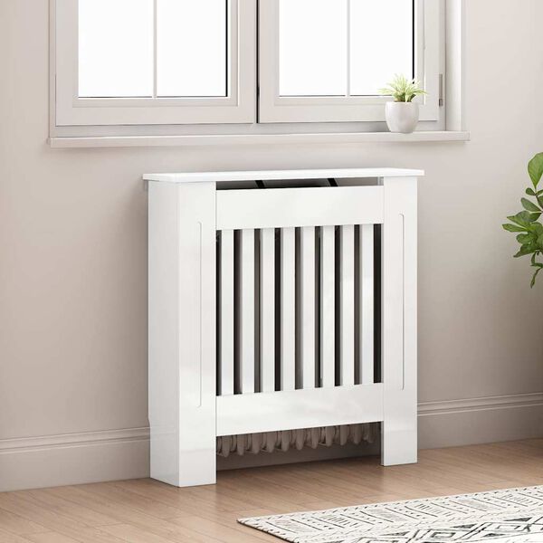 vidaXL Radiator Deksel H&oslash;yglanset hvit 78 x 19 x 81,5 cm